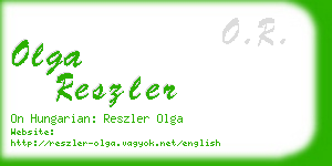 olga reszler business card